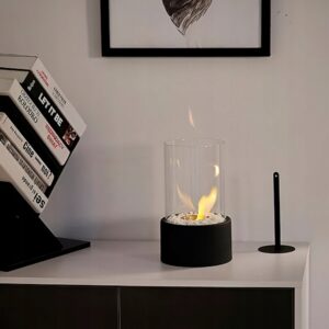 Biokominek wolnostojący czarny owalny