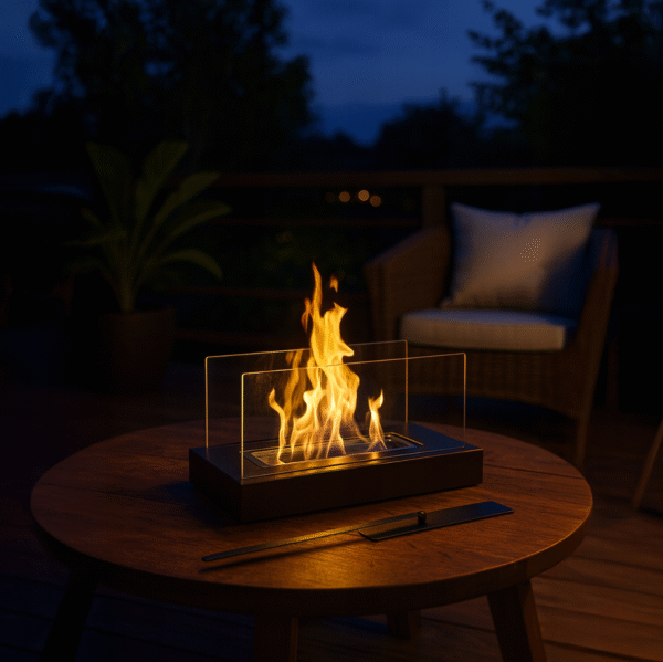 Biokominek wolnostojący czarny prostokąt - obrazek 3