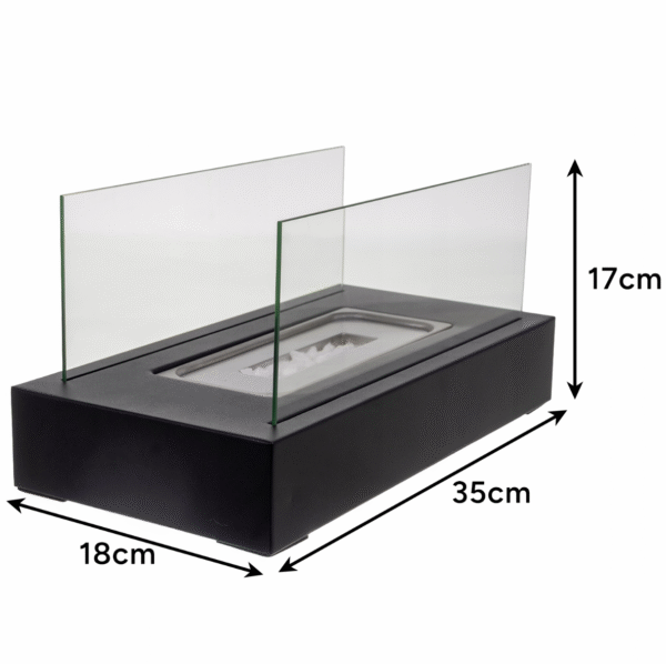 Biokominek wolnostojący czarny prostokąt - obrazek 5